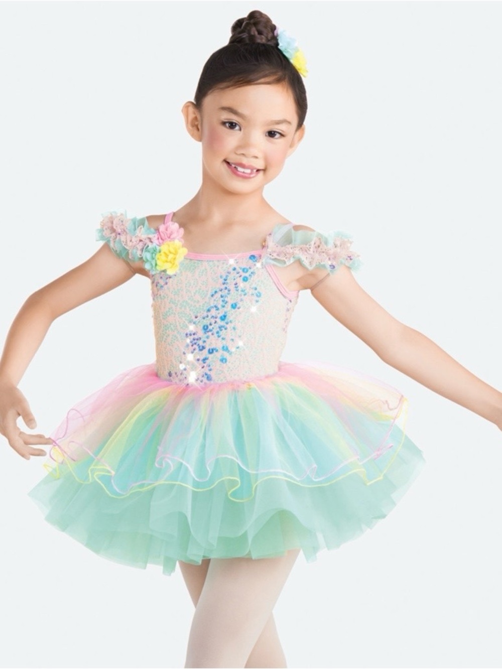 Revolution, Sky Full of Stars - Girls Pastel Rainbow Tulle Ballet Costume